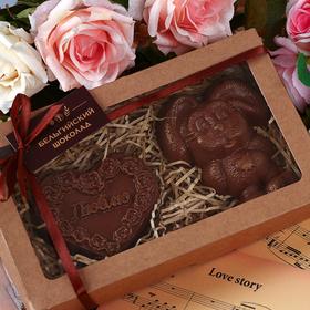 Шоколадные фигурки, 2 в 1 «Сердце + Зайка», 160 г