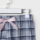 Пижама KAFTAN "Клетка" шорты, футболка, р. 52-54, розовый/серый - фото 799679012