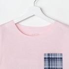 Пижама KAFTAN "Клетка" шорты, футболка, р. 52-54, розовый/серый - фото 799679008