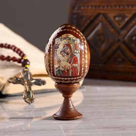 Сувенир Яйцо на подставке икона "Божья Матерь Достойно есть"