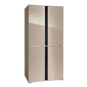 Холодильник HIBERG RFQ-490DX NFGY, Side-by-side, класс А+, 490 л, инверторный, бежевый