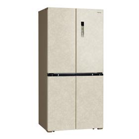 Холодильник HIBERG RFQ-490DX NFYm, Side-by-side, класс А+, 490 л, инвертор, бежевый мрамор