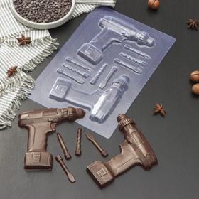 Форма для шоколада и конфет «Шуруповерт», цвет прозрачный в Донецке