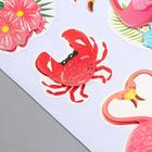 Наклейка бумага "Фламинго и тропики" 28,5х10,5 см - фото 797454643