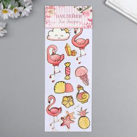 Наклейка бумага "Фламинго" 28,5х10,5 см