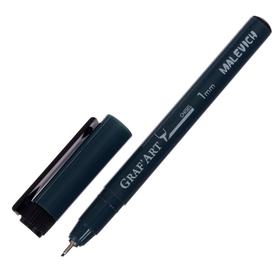 Ручка капиллярная для черчения Malevich Graf'Art скошенный узел 1.0 мм, чёрный 196101