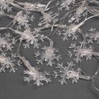 Гирлянда «Нить» 5 м с насадками «Снежинки большие», IP20, прозрачная нить, 20 LED, свечение мульти (RG/RB), мигание, 220 В 703327