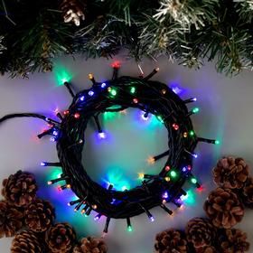 Гирлянда "Нить" 10 м , IP44, тёмная нить, 100 LED, свечение мульти, 8 режимов, 220 В в Донецке