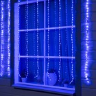 Гирлянда «Водопад» 2 × 1.5 м, IP44, прозрачная нить, 400 LED, свечение синее, 8 режимов, 220 В - фото 538212