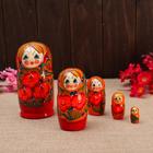 Матрёшка 5-ти кукольная "Галя" оранжевая , 14-15см, ручная роспись. - фото 108211338