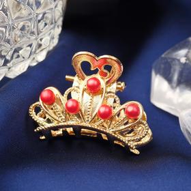 Краб для волос "Лиора" корона, 2,5 см, золото в Донецке
