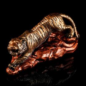 Сувенир "Тигр рычащий", символ года 2022, золотистый, 34 х 12 х 18 см, микс