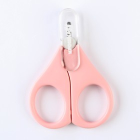Scissors for children, with a protective cap, color pink