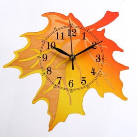 Wall clock "Autumn leaf", smooth running, hands mix