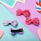 Hair clip "Bow" (price per piece) pattern 4.5 cm, crimson and pink Hair clip "Bow" (price per piece) pattern 4.5 cm, crimson and pink