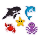 Макси - пазлы для ванны (головоломка), «Морские животные», 5 пазлов, 10 деталей в наличии - фото 107603012