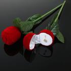 Футляр под кольцо "Роза" 4,5*4,5*25, цвет красно-зеленый, вставка белая - фото 10545793