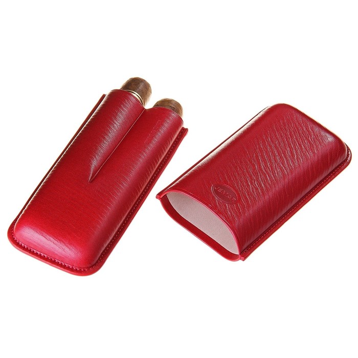 Портсигар красный для 2 сигар D 2,1 см, 14,5 × 7,5 × 3,5 см - фото 1370898