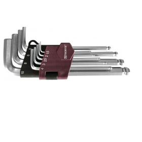Набор ключей торцевых HKB9S Thorvik 53075, 6-гр, с шаром, H1.5-H10, 9 предметов 5927437