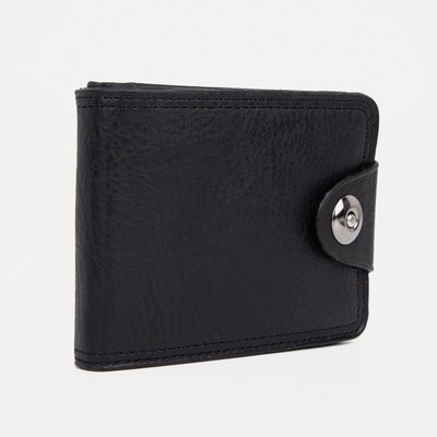 Wallet husband (208), 11,5*2*9, "Christophe", 2 otd d / bills, d / cards, on the flap, black