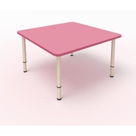 Стол детский регулируемый, 4-х местный, 700 × 700 × 400 мм, группа 0-3, цвет розовый