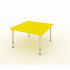 Стол детский регулируемый, 4-х местный, 700 × 700 × 400 мм, группа 0-3, цвет жёлтый - фото 7244224