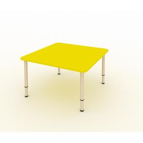 Стол детский регулируемый, 4-х местный, 700 × 700 × 400 мм, группа 0-3, цвет жёлтый
