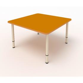 Стол детский регулируемый, 4-х местный, 700 × 700 × 400 мм, группа 0-3, цвет оранжевый