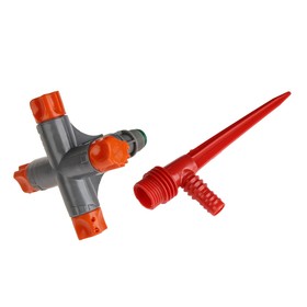 Spray 4-blade, 28 cm, fitting under hose 1/2", 5/8", 3/4", peak, plastic