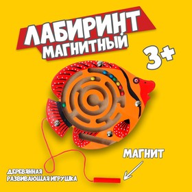 Лабиринт магнитный малый «Рыбка» цвета МИКС в Донецке