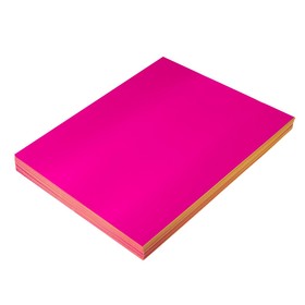 Бумага А4, 100 листов, 80 г/м, самоклеящаяся, флуоресцентная, ярко-розовая