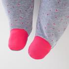 Комбинезон утеплённый, цвет серо-розовый, рост 74 см - фото 797486225