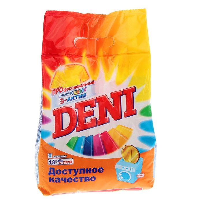 Порошок стиральный Deni автомат Стойкий цвет, 1.8 кг