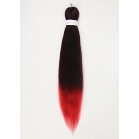 SIM-BRAIDS Канекалон двухцветный, гофрированный, 65 см, 90 гр, цвет чёрный/красный(#Т1B/Red)
