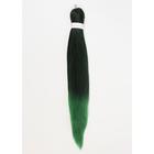 SIM-BRAIDS Канекалон двухцветный, гофрированный, 65 см, 90 гр, цвет тёмно-зелёный/зелёный(#T1B/Green) - фото 107553141