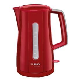 Чайник электрический Bosch TWK 3A014, пластик, 1.7 л, 2400 Вт, красный
