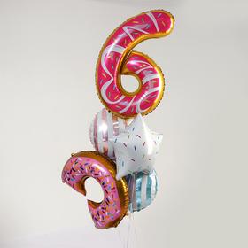 Bouquet of balloons "6 years, donut.", foil, set of 5 pcs.
