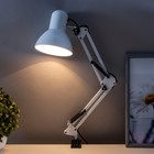 Лампа настольная Е27, h=55 см, шарнирная, на зажиме (220В) белая - фото 3269771 Лампа настольная Е27, h=55 см, шарнирная, на зажиме (220В) белая - фото 3269771