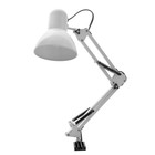 Лампа настольная Е27, h=55 см, шарнирная, на зажиме (220В) белая - фото 3269783 Лампа настольная Е27, h=55 см, шарнирная, на зажиме (220В) белая - фото 3269783