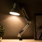 Лампа настольная Е27, h=55 см, шарнирная, на зажиме (220В) белая - фото 3269772 Лампа настольная Е27, h=55 см, шарнирная, на зажиме (220В) белая - фото 3269772