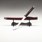 Souvenir weapon "katana on a stand", black scabbard with a red pattern