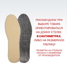 Стельки для обуви фольгированные, универсальные, 35-45 р-р, пара, цвет серый