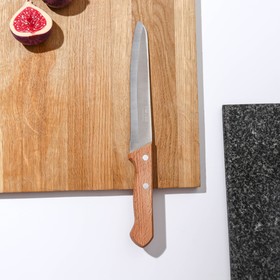 Нож кухонный Труд Вача «Ретро», для мяса, лезвие 16 см, с деревянной ручкой, цвет бежевый