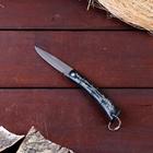 The non-automatic folding knife without locking, handle black, bamboo