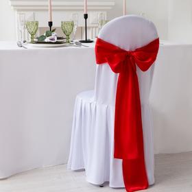 Декор для стула, цв.красный, 14*275 см, 100% п/э