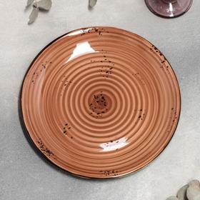 Тарелка обеденная «Винтаж», d=25 см, цвет коричневый