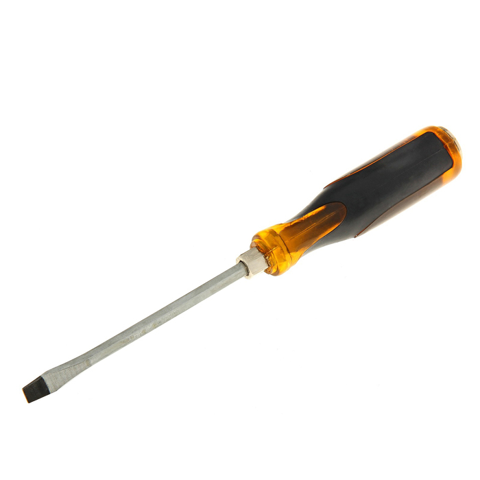 Отвертка шлицевая, SL 6х125 (-) 5&quot;, ударная, ручка комбинирован. оранжевая с черным, подвес