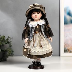 Кукла коллекционная керамика "Юля в зелёном платье и серой жилетке" 40 см в Донецке