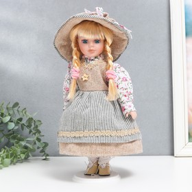 Кукла коллекционная керамика "Ирина в платье в полоску" 30 см в Донецке