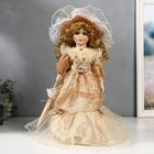 Кукла коллекционная керамика "Клариса в карамельном платье с рюшами" 40 см - фото 1184392